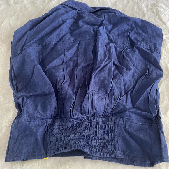 nwt new free people cassie linen collared tank top size extra small XS - Picture 2 of 4